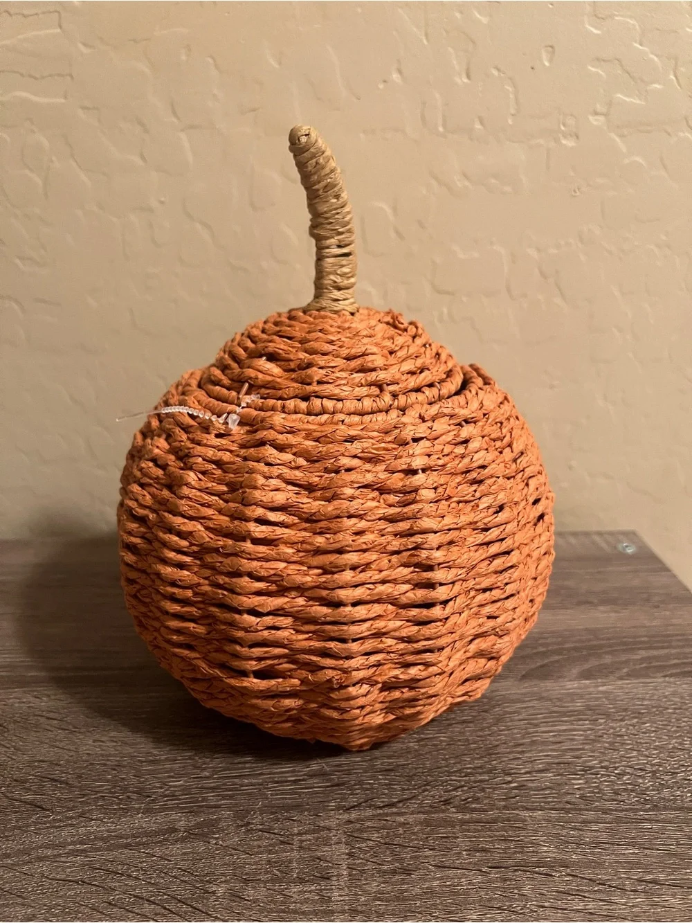 Target Bullseye Pumpkin Basket Orange Wicker Lid NWOT
